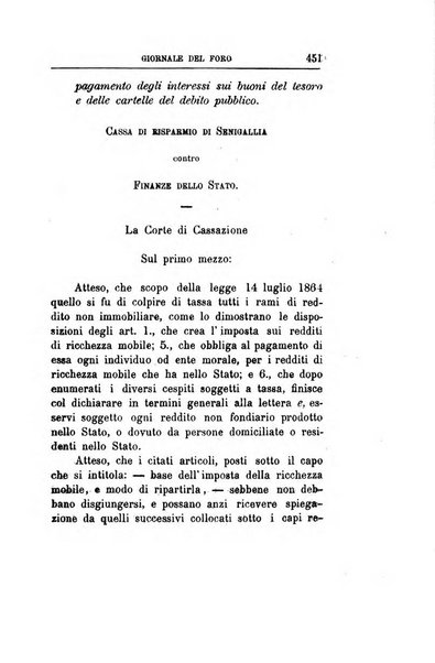 Giornale del Foro in cui si raccolgono le più importanti regiudicate dei supremi tribunali di Roma e dello Stato pontificio in materia civile