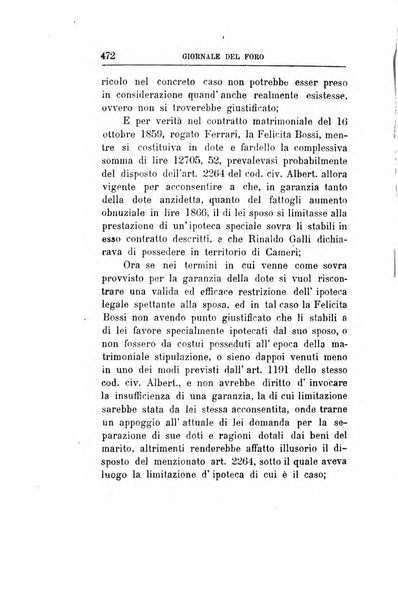 Giornale del Foro in cui si raccolgono le più importanti regiudicate dei supremi tribunali di Roma e dello Stato pontificio in materia civile