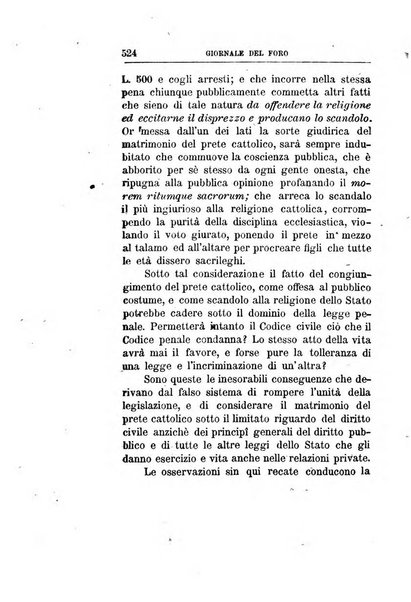 Giornale del Foro in cui si raccolgono le più importanti regiudicate dei supremi tribunali di Roma e dello Stato pontificio in materia civile