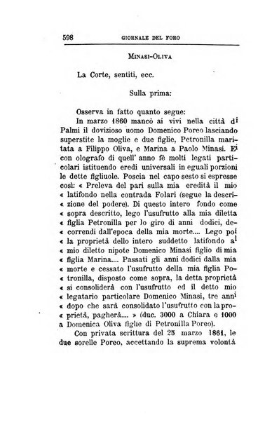 Giornale del Foro in cui si raccolgono le più importanti regiudicate dei supremi tribunali di Roma e dello Stato pontificio in materia civile