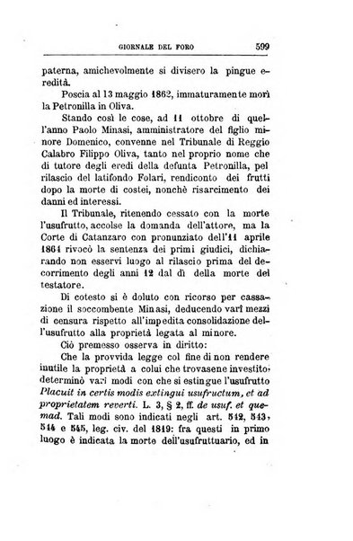 Giornale del Foro in cui si raccolgono le più importanti regiudicate dei supremi tribunali di Roma e dello Stato pontificio in materia civile