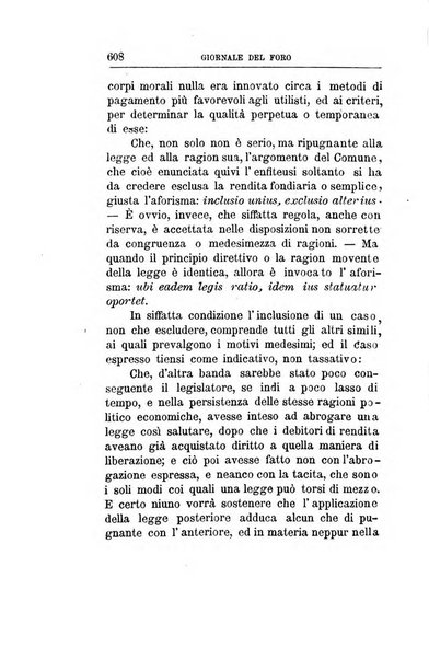 Giornale del Foro in cui si raccolgono le più importanti regiudicate dei supremi tribunali di Roma e dello Stato pontificio in materia civile