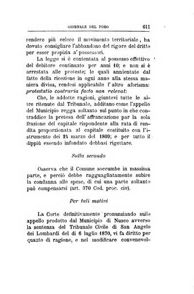 Giornale del Foro in cui si raccolgono le più importanti regiudicate dei supremi tribunali di Roma e dello Stato pontificio in materia civile