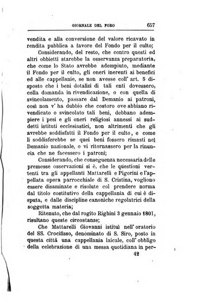 Giornale del Foro in cui si raccolgono le più importanti regiudicate dei supremi tribunali di Roma e dello Stato pontificio in materia civile