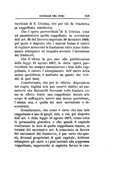 Giornale del Foro in cui si raccolgono le più importanti regiudicate dei supremi tribunali di Roma e dello Stato pontificio in materia civile