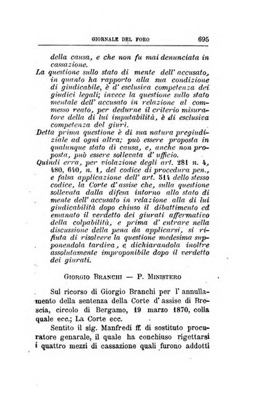 Giornale del Foro in cui si raccolgono le più importanti regiudicate dei supremi tribunali di Roma e dello Stato pontificio in materia civile