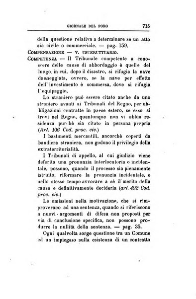 Giornale del Foro in cui si raccolgono le più importanti regiudicate dei supremi tribunali di Roma e dello Stato pontificio in materia civile