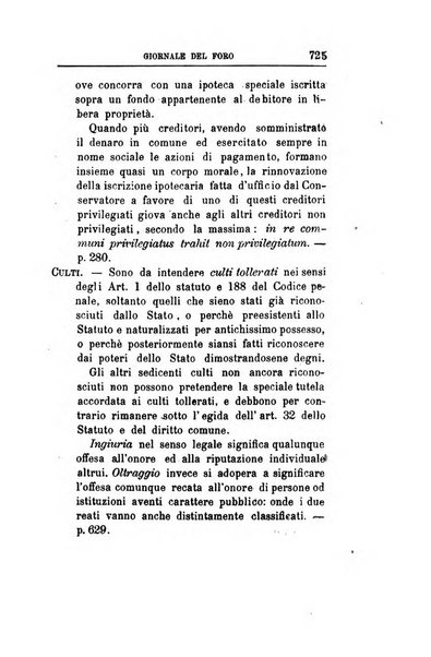 Giornale del Foro in cui si raccolgono le più importanti regiudicate dei supremi tribunali di Roma e dello Stato pontificio in materia civile