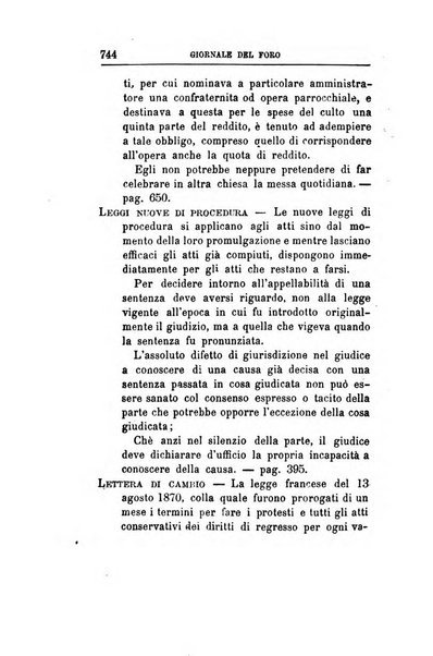 Giornale del Foro in cui si raccolgono le più importanti regiudicate dei supremi tribunali di Roma e dello Stato pontificio in materia civile