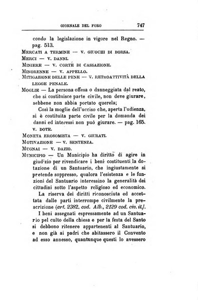 Giornale del Foro in cui si raccolgono le più importanti regiudicate dei supremi tribunali di Roma e dello Stato pontificio in materia civile