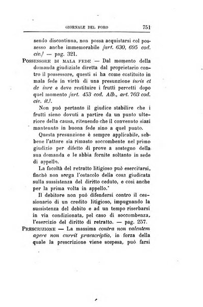 Giornale del Foro in cui si raccolgono le più importanti regiudicate dei supremi tribunali di Roma e dello Stato pontificio in materia civile