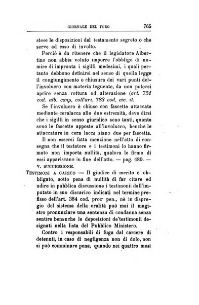 Giornale del Foro in cui si raccolgono le più importanti regiudicate dei supremi tribunali di Roma e dello Stato pontificio in materia civile