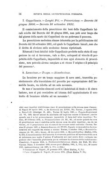 Giornale del Foro in cui si raccolgono le più importanti regiudicate dei supremi tribunali di Roma e dello Stato pontificio in materia civile