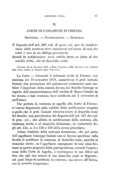 Giornale del Foro in cui si raccolgono le più importanti regiudicate dei supremi tribunali di Roma e dello Stato pontificio in materia civile