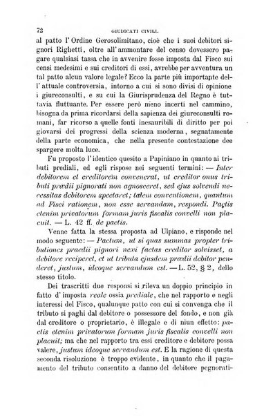 Giornale del Foro in cui si raccolgono le più importanti regiudicate dei supremi tribunali di Roma e dello Stato pontificio in materia civile