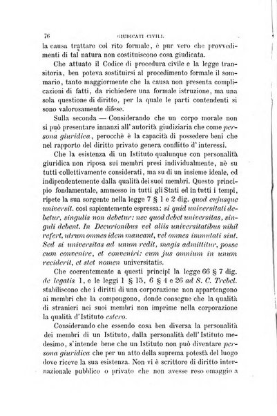 Giornale del Foro in cui si raccolgono le più importanti regiudicate dei supremi tribunali di Roma e dello Stato pontificio in materia civile