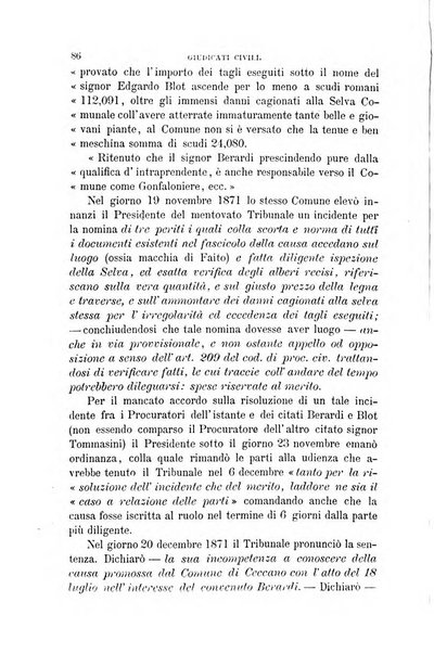 Giornale del Foro in cui si raccolgono le più importanti regiudicate dei supremi tribunali di Roma e dello Stato pontificio in materia civile