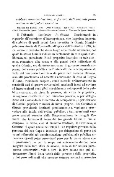 Giornale del Foro in cui si raccolgono le più importanti regiudicate dei supremi tribunali di Roma e dello Stato pontificio in materia civile