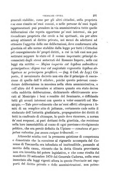 Giornale del Foro in cui si raccolgono le più importanti regiudicate dei supremi tribunali di Roma e dello Stato pontificio in materia civile