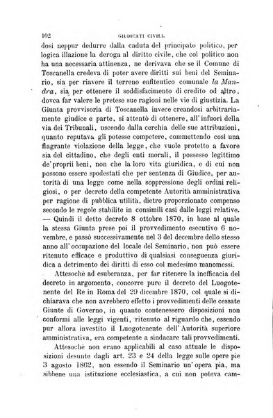 Giornale del Foro in cui si raccolgono le più importanti regiudicate dei supremi tribunali di Roma e dello Stato pontificio in materia civile