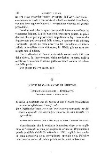 Giornale del Foro in cui si raccolgono le più importanti regiudicate dei supremi tribunali di Roma e dello Stato pontificio in materia civile