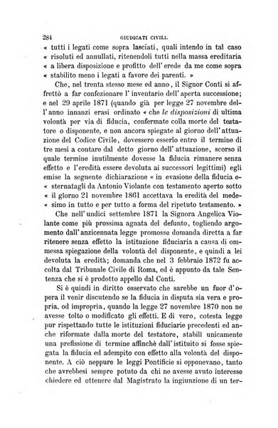 Giornale del Foro in cui si raccolgono le più importanti regiudicate dei supremi tribunali di Roma e dello Stato pontificio in materia civile