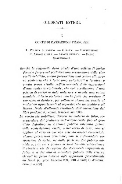 Giornale del Foro in cui si raccolgono le più importanti regiudicate dei supremi tribunali di Roma e dello Stato pontificio in materia civile