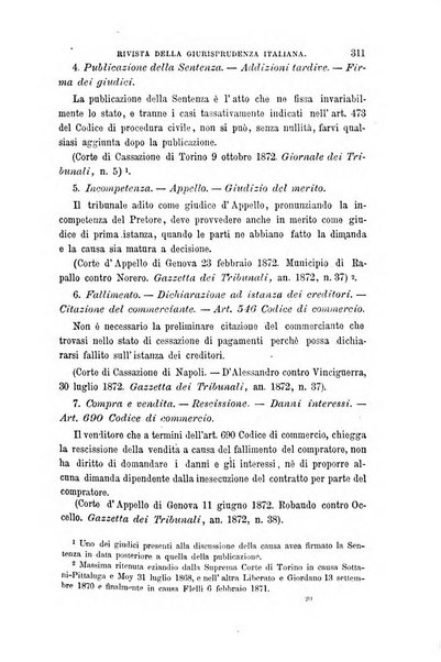 Giornale del Foro in cui si raccolgono le più importanti regiudicate dei supremi tribunali di Roma e dello Stato pontificio in materia civile