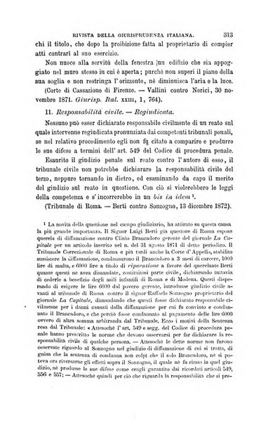 Giornale del Foro in cui si raccolgono le più importanti regiudicate dei supremi tribunali di Roma e dello Stato pontificio in materia civile