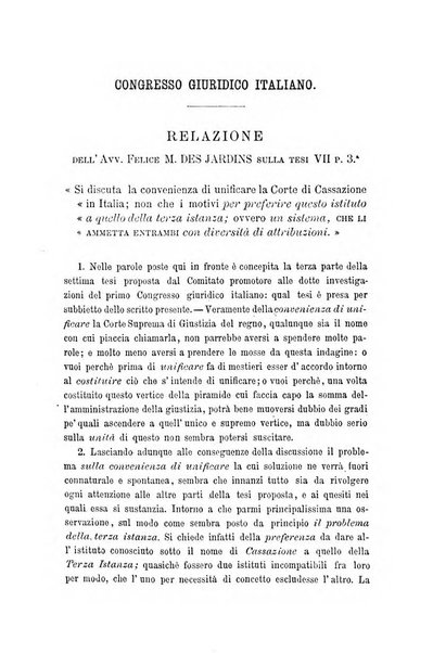 Giornale del Foro in cui si raccolgono le più importanti regiudicate dei supremi tribunali di Roma e dello Stato pontificio in materia civile