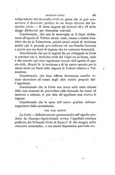 Giornale del Foro in cui si raccolgono le più importanti regiudicate dei supremi tribunali di Roma e dello Stato pontificio in materia civile