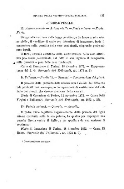 Giornale del Foro in cui si raccolgono le più importanti regiudicate dei supremi tribunali di Roma e dello Stato pontificio in materia civile