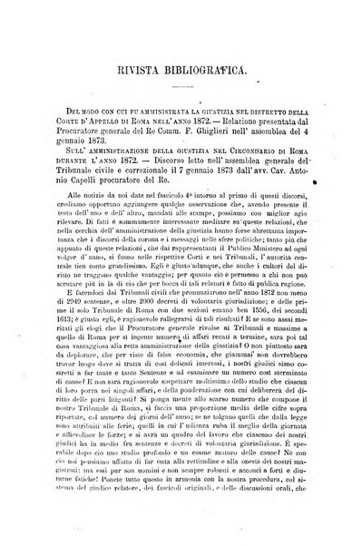 Giornale del Foro in cui si raccolgono le più importanti regiudicate dei supremi tribunali di Roma e dello Stato pontificio in materia civile