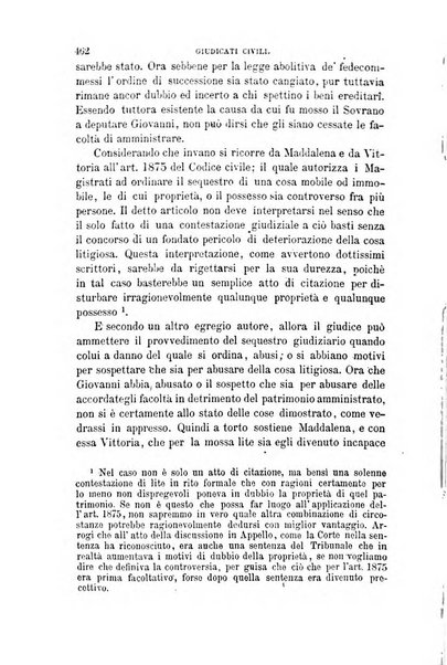 Giornale del Foro in cui si raccolgono le più importanti regiudicate dei supremi tribunali di Roma e dello Stato pontificio in materia civile