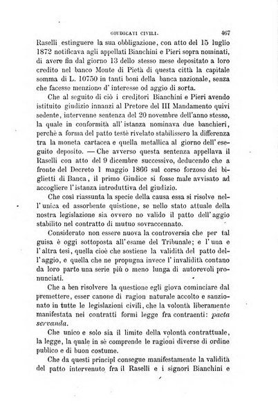 Giornale del Foro in cui si raccolgono le più importanti regiudicate dei supremi tribunali di Roma e dello Stato pontificio in materia civile