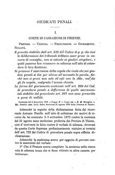 Giornale del Foro in cui si raccolgono le più importanti regiudicate dei supremi tribunali di Roma e dello Stato pontificio in materia civile