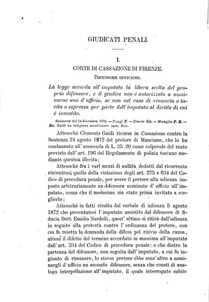 Giornale del Foro in cui si raccolgono le più importanti regiudicate dei supremi tribunali di Roma e dello Stato pontificio in materia civile