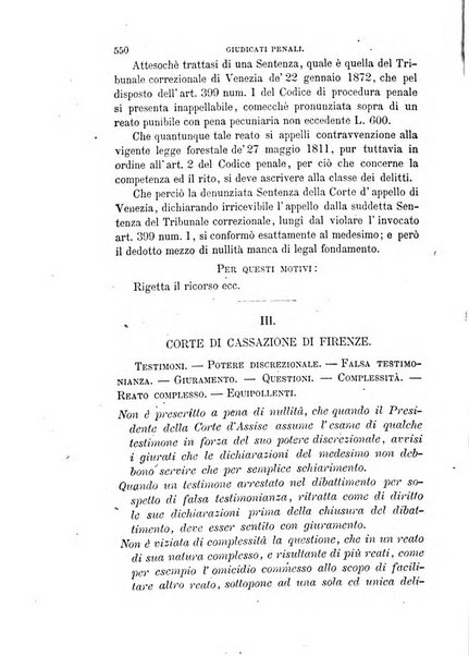 Giornale del Foro in cui si raccolgono le più importanti regiudicate dei supremi tribunali di Roma e dello Stato pontificio in materia civile