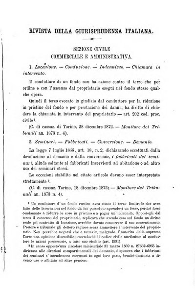 Giornale del Foro in cui si raccolgono le più importanti regiudicate dei supremi tribunali di Roma e dello Stato pontificio in materia civile