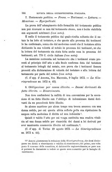 Giornale del Foro in cui si raccolgono le più importanti regiudicate dei supremi tribunali di Roma e dello Stato pontificio in materia civile