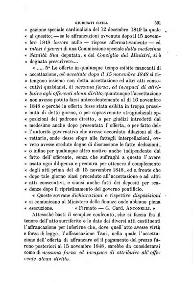 Giornale del Foro in cui si raccolgono le più importanti regiudicate dei supremi tribunali di Roma e dello Stato pontificio in materia civile