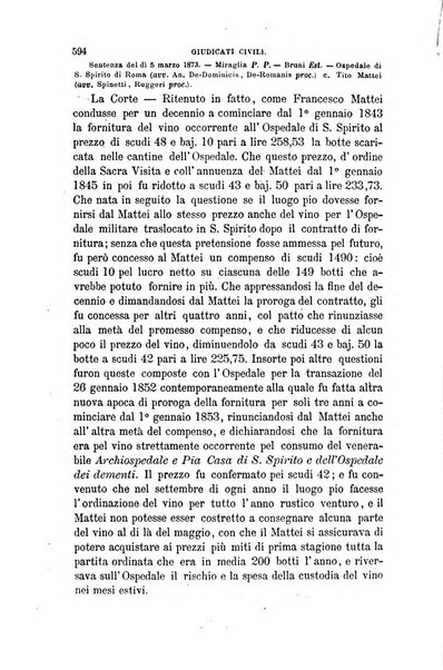 Giornale del Foro in cui si raccolgono le più importanti regiudicate dei supremi tribunali di Roma e dello Stato pontificio in materia civile