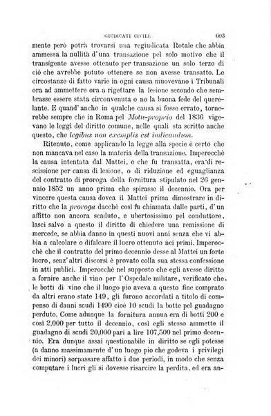 Giornale del Foro in cui si raccolgono le più importanti regiudicate dei supremi tribunali di Roma e dello Stato pontificio in materia civile