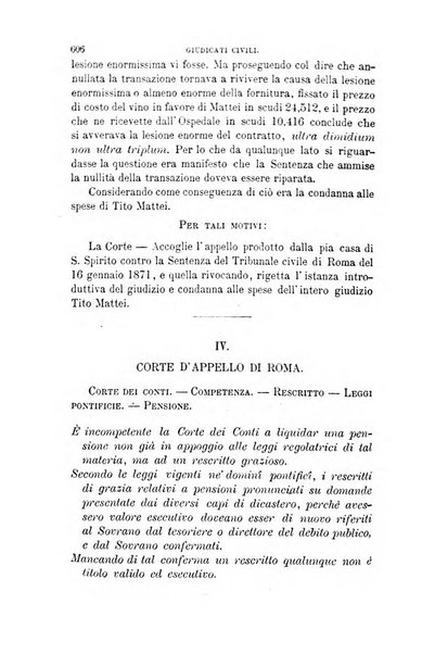 Giornale del Foro in cui si raccolgono le più importanti regiudicate dei supremi tribunali di Roma e dello Stato pontificio in materia civile