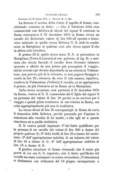 Giornale del Foro in cui si raccolgono le più importanti regiudicate dei supremi tribunali di Roma e dello Stato pontificio in materia civile