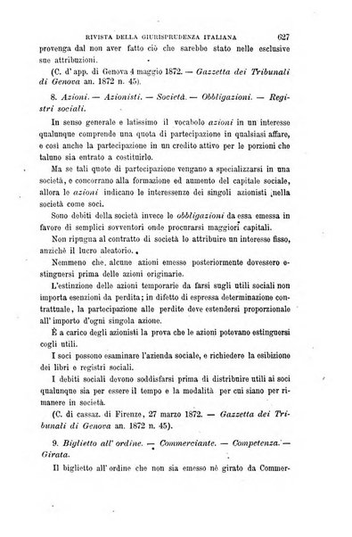 Giornale del Foro in cui si raccolgono le più importanti regiudicate dei supremi tribunali di Roma e dello Stato pontificio in materia civile