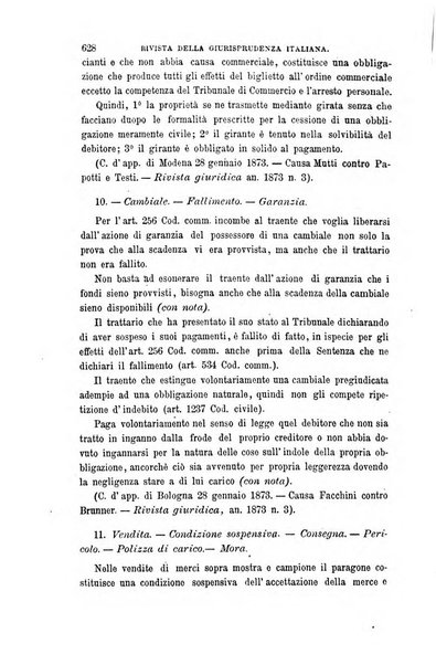 Giornale del Foro in cui si raccolgono le più importanti regiudicate dei supremi tribunali di Roma e dello Stato pontificio in materia civile