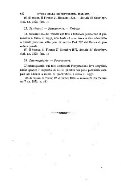 Giornale del Foro in cui si raccolgono le più importanti regiudicate dei supremi tribunali di Roma e dello Stato pontificio in materia civile