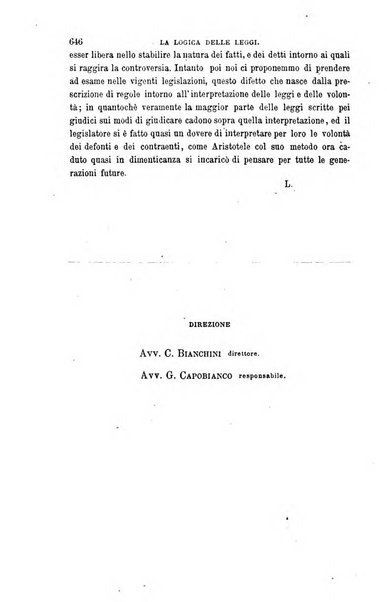 Giornale del Foro in cui si raccolgono le più importanti regiudicate dei supremi tribunali di Roma e dello Stato pontificio in materia civile