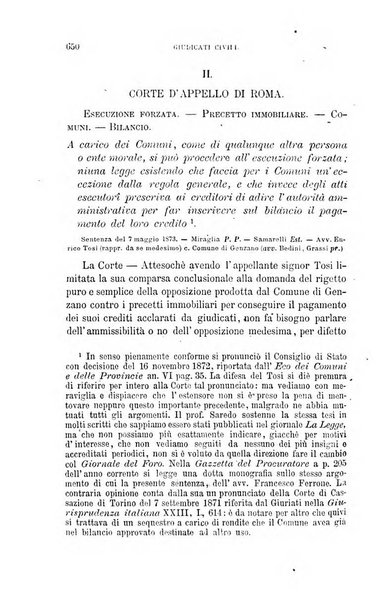 Giornale del Foro in cui si raccolgono le più importanti regiudicate dei supremi tribunali di Roma e dello Stato pontificio in materia civile